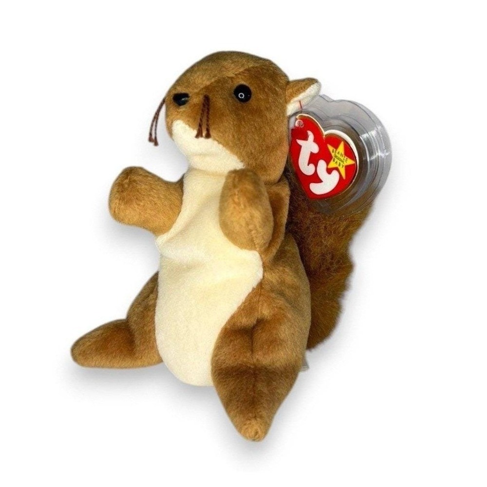 Nuts the Squirrel | Bushy-Tailed Buddy | Mint Heart Tag TY Beanie Baby